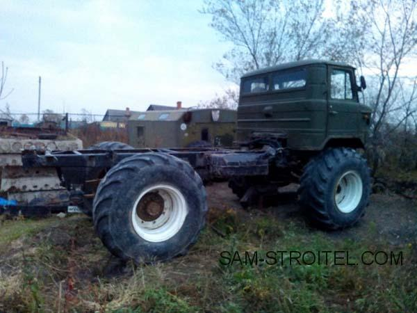 Установил на ГАЗ-66 колёса от трактора Т-150